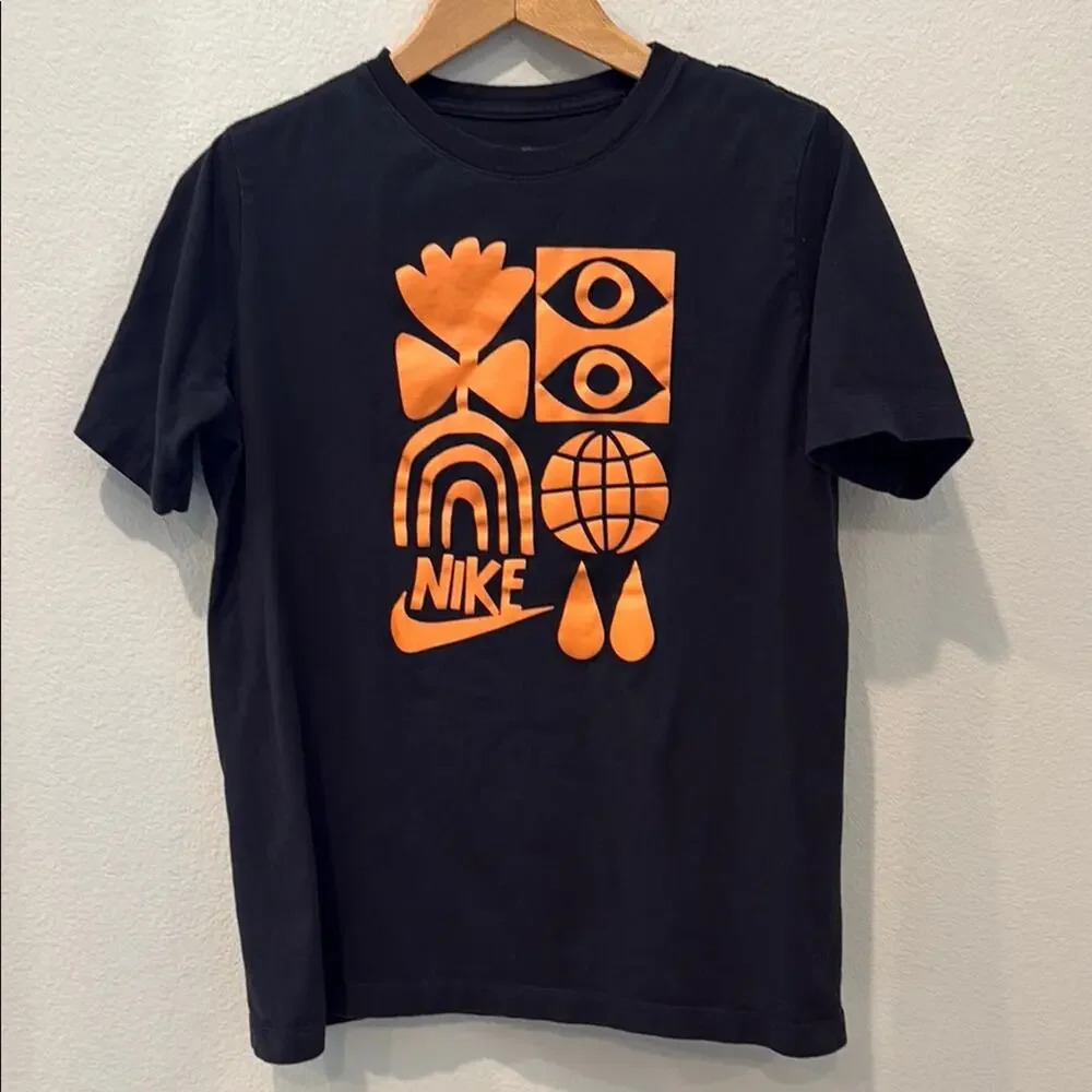 Nike ‘Have‎ a Nike Day’ Black T-Shirt with Orange Graphics Youth Extra Large XL